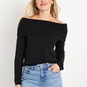 ✨NWT✨ OLD NAVY SoSoft Off Shoulder Women's Black Cowl Neck Sweater - Large